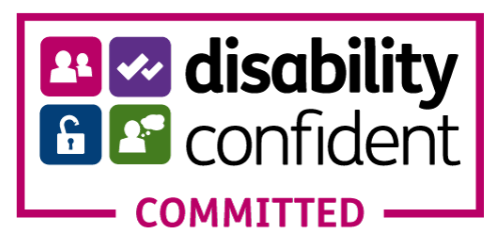 The logo for Disability Confident Committed accreditation